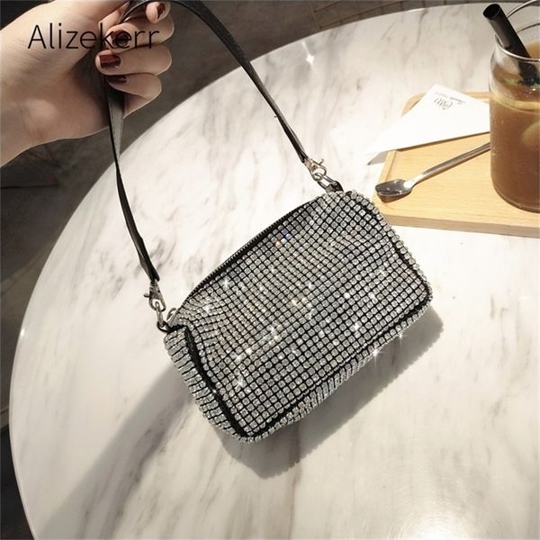 Borsa da sera con diamanti Bling Donna Coreano Cuscino morbido Borse a tracolla piccola borsa Tote Ladies Dinner Party Clutch Y201224