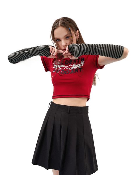 

x celina trieu skeleton finger & slogan graphic stitching tee e4xr#, White