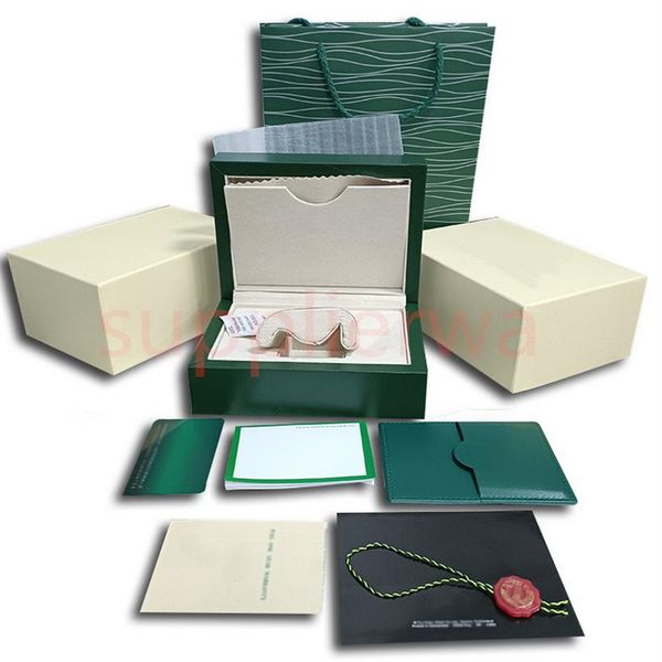 

rolex mystery box green watch boxes paper bag certificate wooden men's watches original box gift accessories 116251e, Black;blue