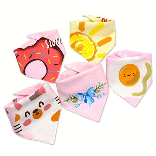 Bavaglini triangoli triangolare cotone neonato burb saliva asciugamano che alimentano bavaglini giradini per ragazzi abiti vestiti bambini bambini bandana