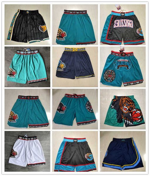 

memphis''grizzlies''men throwback basketball shorts pocket, Black