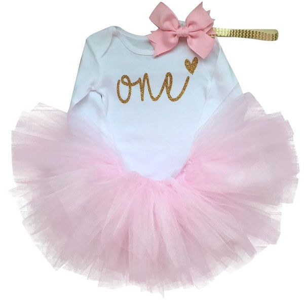 Meisjes Jurken Kleine Baby Prinses Tutu Jurk Lange Mouwen Zoete 1e Verjaardagsfeestje Outfits Een Jaar Gedoopt Vestido InfantilGirl's