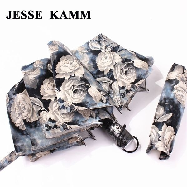 JESSE KAMM Big Strong per due persone Completamente automatico compatto AntiUV Rain Sunshine Ombrello antivento Ladies Fashion Y200324