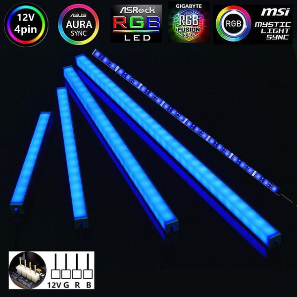 Şeritler Şerit PC Bilgisayar Kılıfı 4pin Başlıkları 12V RGB Bant Ana Pano Kontrol Paneli Başlığı Işıkları Gamer Dolap Neononllled LED