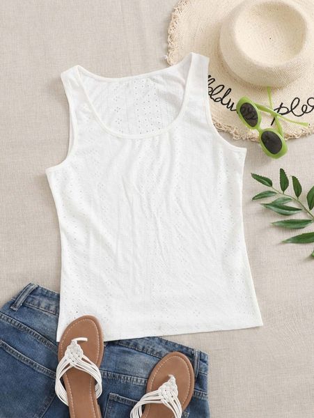 

plus solid cutout tank j5m9#, Black