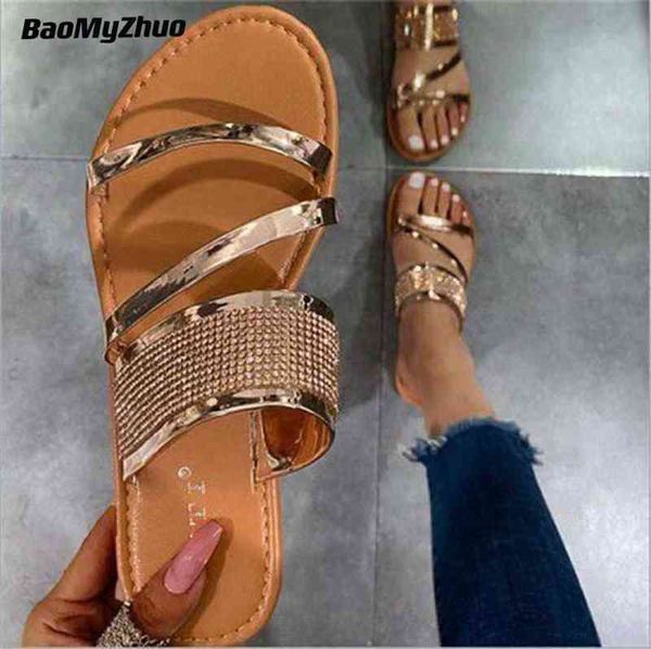 

2022 summer new strong flat women sandals fashion shoes lightweight non-slip sabot women's summer designer studded sandals y220622, Black