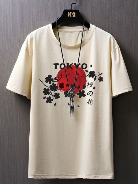 

romwe guys floral letter graphic tee a2m0#, White;black