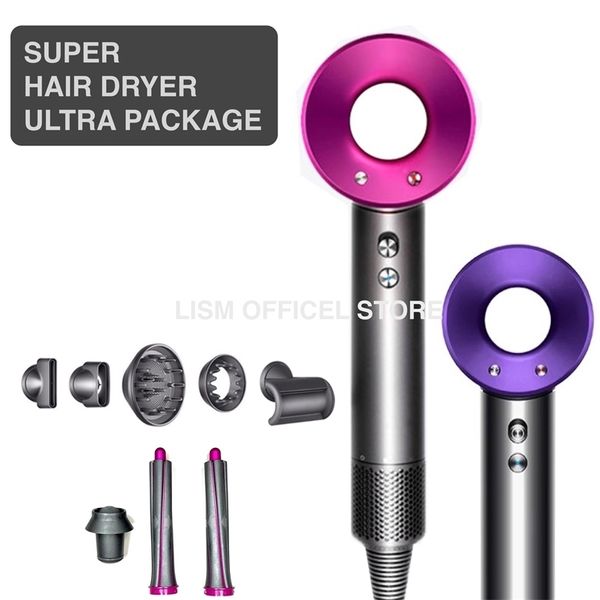 

professional super hair dryer with flyaway attachment temperature control premium hd08 dryers salon style tool 220702