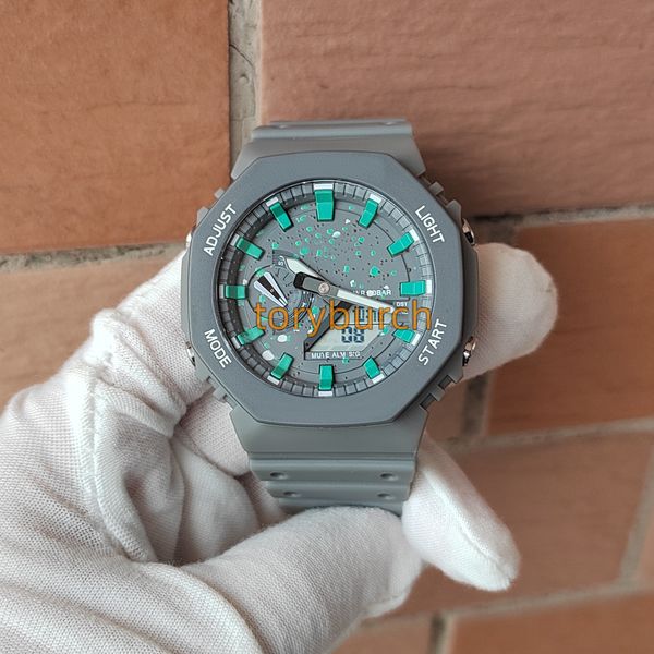 

g watch display new color 2100 #45 #27 quartz male electronic reloj hombre wristwatch world time all functions automatic light shock resista, Slivery;brown