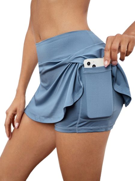 

breathable softness phone pocket sports skort l0sw#, Gray