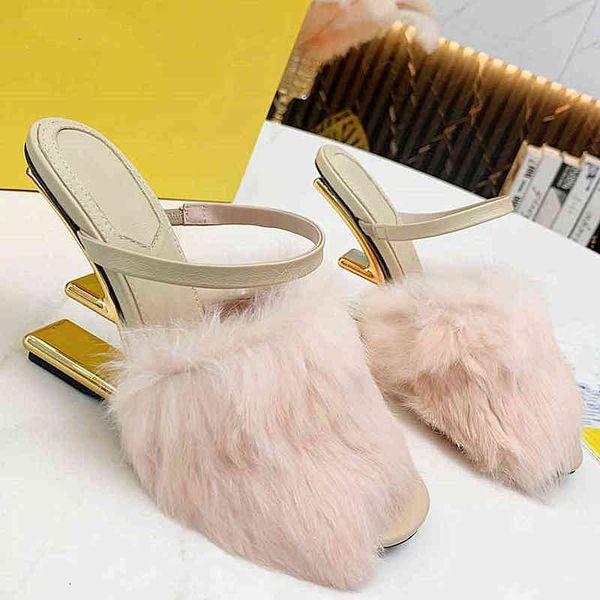 

home slippers f women's high-heeled slippers fashion celebrity style series, Black