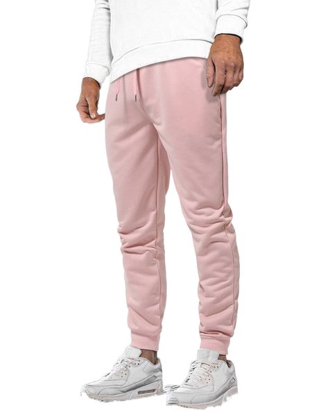 

men slant pockets drawstring waist sweatpants r9mf#, Black