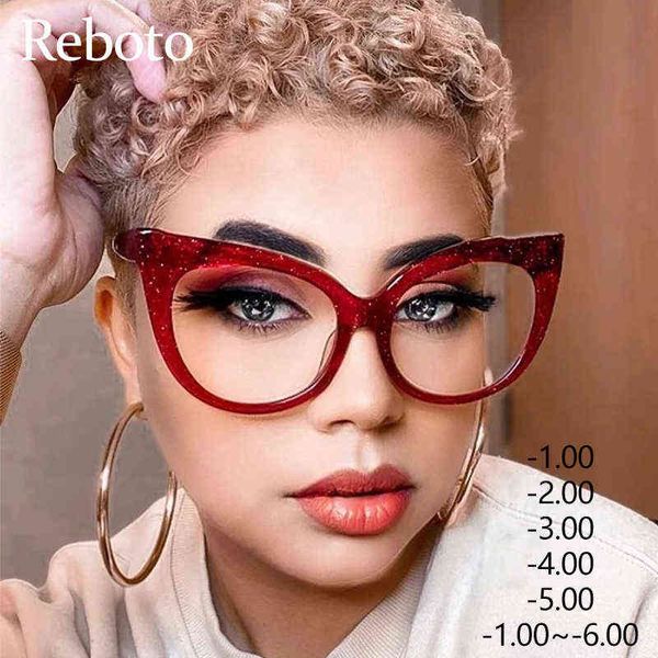

sunglasses myopia glasse red cat eye glasses frames for women luxury fashion prescription eyeglasses optical eyewear 220321, White;black