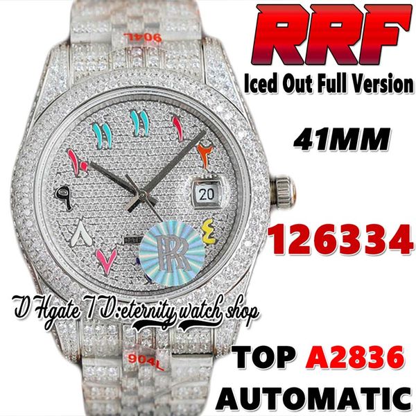 Последние продукты RFF YN126334 A2836 Automatic Mens Watch IT126331 RF126300 Радужные Арабские Алмазы Диалсоны Набор 904L из нержавеющей кости с бриллиантовыми браслетами.