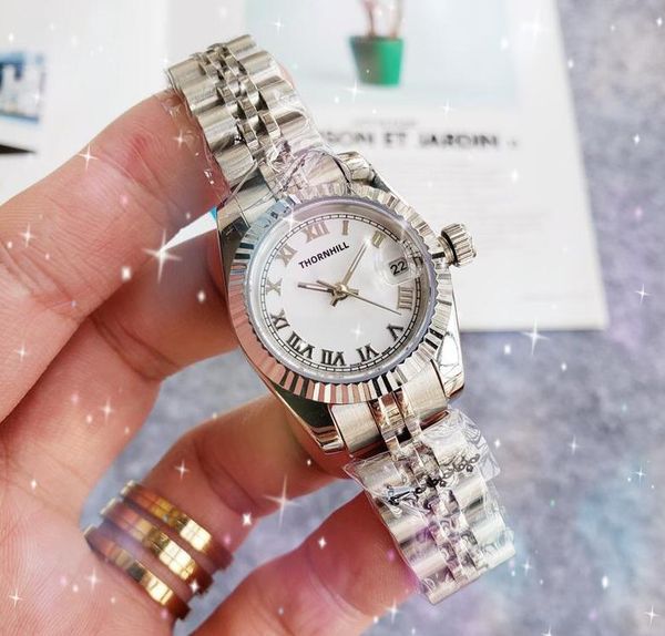 

popular small silver white color women watch 26mm mechanical automatic movement 904l stainless steel noble and elegant gifts wristwatch mont, Slivery;brown