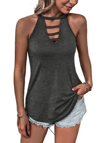 

cut out front halter e77l#, White