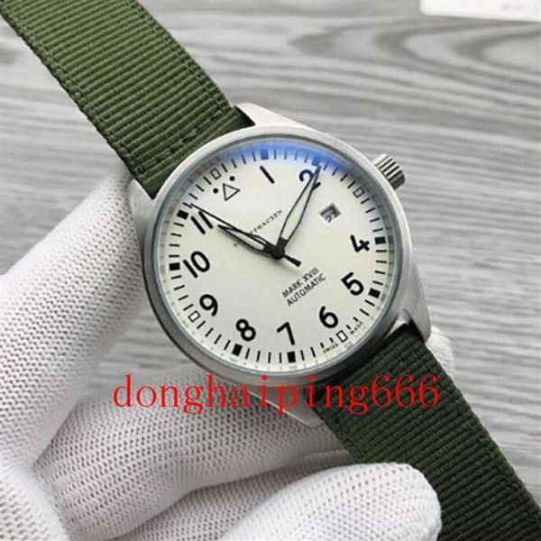 

2021 luxury news men's watches automatic mechanical stainless steel black leather simple 41mm pilots watch mark xviii outdoor2736, Slivery;brown
