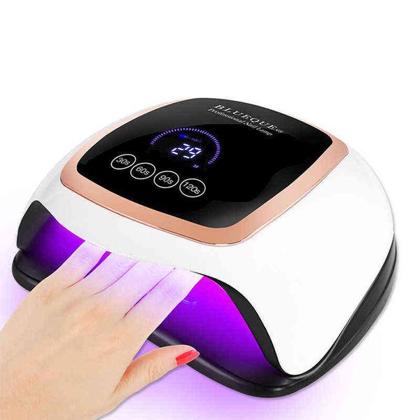 

nxy 84w uv led dryer for nail lamp manicure nails drying with motion sensing lcd display touch switch curing poly gel light 220624