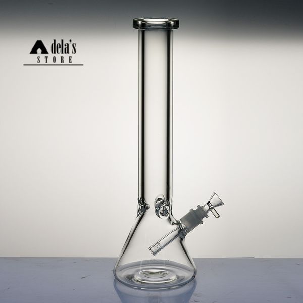 12-Zoll-Becher-Bong-Wasserpfeifen erhältlich, Glas-Wasserpfeife, 10 Farben, 18-mm-Verbindung, Dab-Öl-Rig-Hookah, Heady-Recycler-Beaker-Downstem-Bowl-Banger