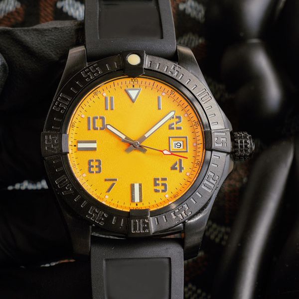 

watch automatic mechanical movement watches mens wristwatch 43mm classic business wristwatches stainless steel case montre de luxe rubber st, Slivery;brown