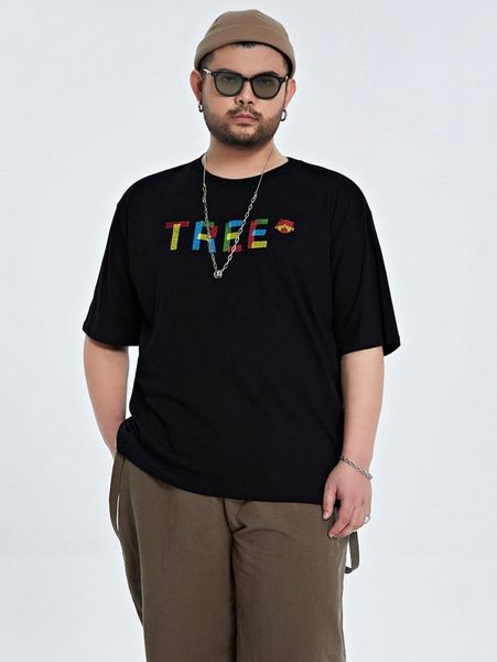 

men cartoon & letter graphic tee a1lc#, White;black