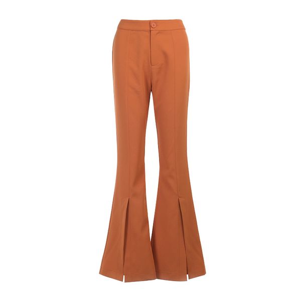 

women's pants & capris fashion women streetwear casual high waist split hem fitness trousers vintage summer bodycon flare long female, Black;white