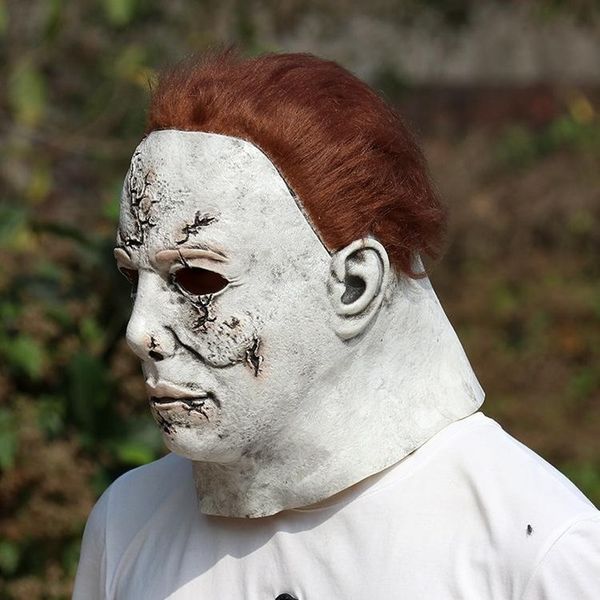 Cadılar Bayramı Michael Myers Mask Korku Karnaval Mask Maskeli Yapı Cosplay Yetişkin Tam Yüz Kask Cadılar Bayramı Partisi Korkunç Büyük Maskeler 0815