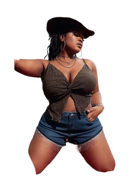 

sxy plus twist asymmetrical hem cami r8sy#, Black