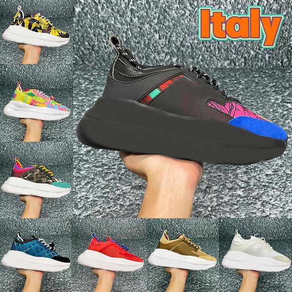 

new italy sneakers classic chain reflective designer casual shoes brand height reaction mens womens luxurys lightweight tra gtgo, Black