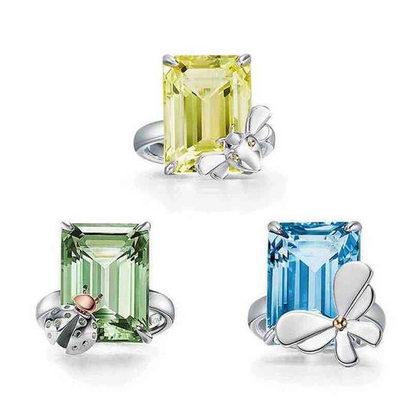 

tiffy selling home ring 925 silver love bugs inlaid with z bee ring blue butterfly297x