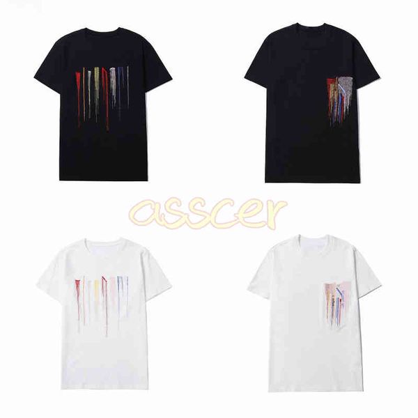 

new summer mens shirts fashion colorful embroidery e high street womens casual t shirt asian size s-2xl, White;black