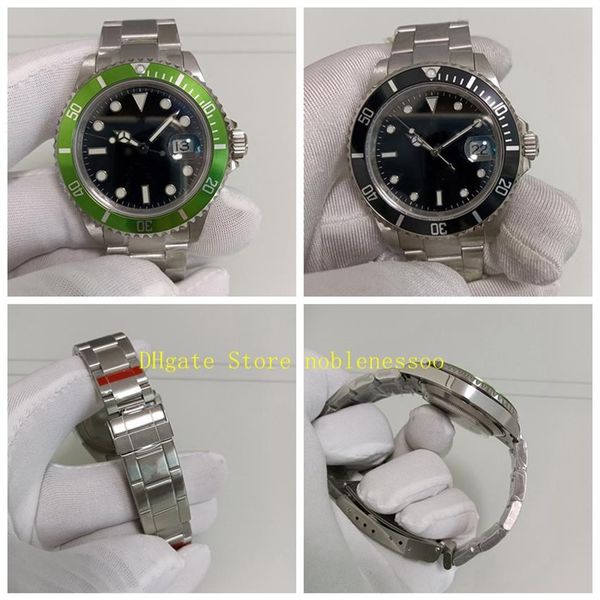

2 color bp factory vintage watch mens 40mm alloy bezel 16610 date 50th anniversary 16610ln green black dial steel bracelet antique263f, Slivery;brown