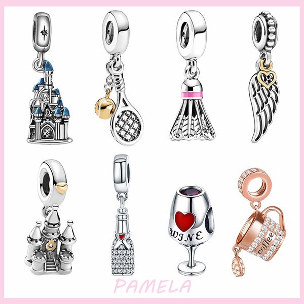

pamela 925 silver cup beads charm diy for original fit pandora bracelet pendant jewelry for, Black
