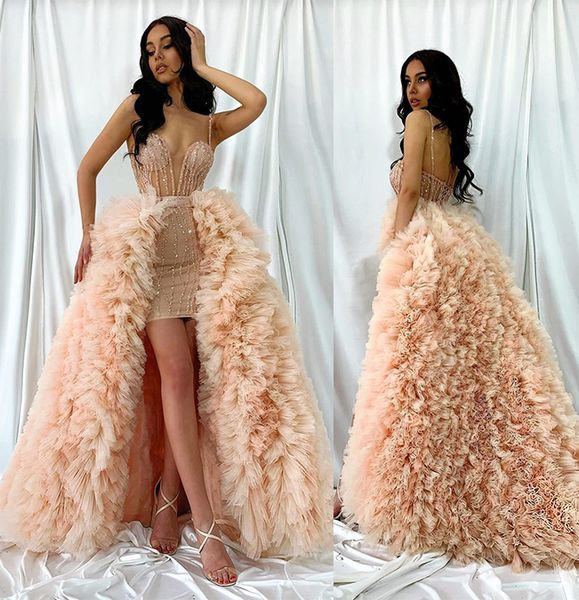 

mermaid prom dresses princess sleeveless spaghetti straps v neck short appliques sequins detachable lace train floor length party gowns plus, Black