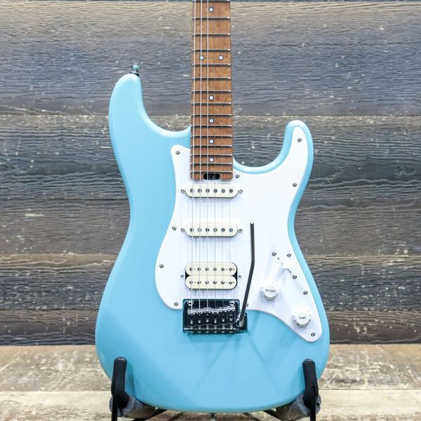 

mj series signature misha mansoor so-cal 2pt daphne blue electric guitar