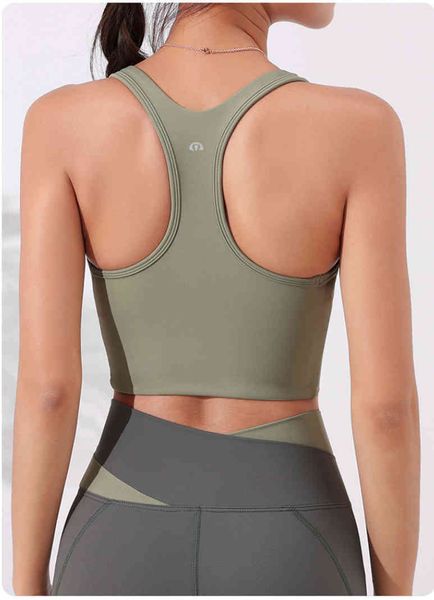 

lulu lu-sp247 bras brand color blocking yoga underwear women's suspender vest type thin back with cushion bra ho33, Red;black