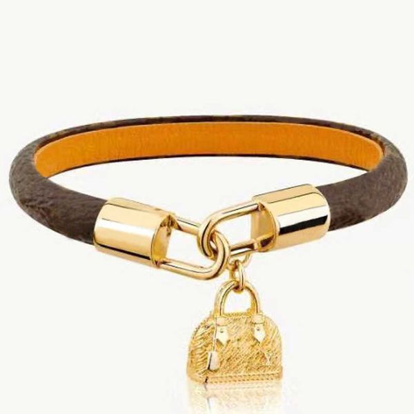 Bracciale Classic Flower Designer Plaid Corda in pelle Luxury Gold and Silver Buckle Bead Bracciale Uomo Donna Coppia Regali di moda