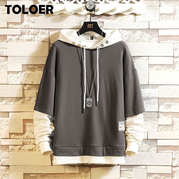 

fashion skateboard hoodies sweatshirts mens casual spring autumn black clothes oversize s5xl hip hop patchwork streetwear 220804, Black;brown