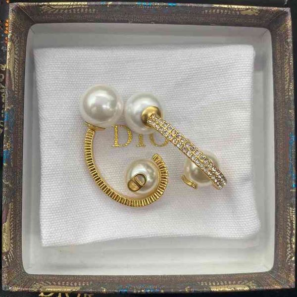 

fine jewellery ornament charm earring c-shaped pearl tooth earrings simple temperament female earrings advanced sense earrings, Golden