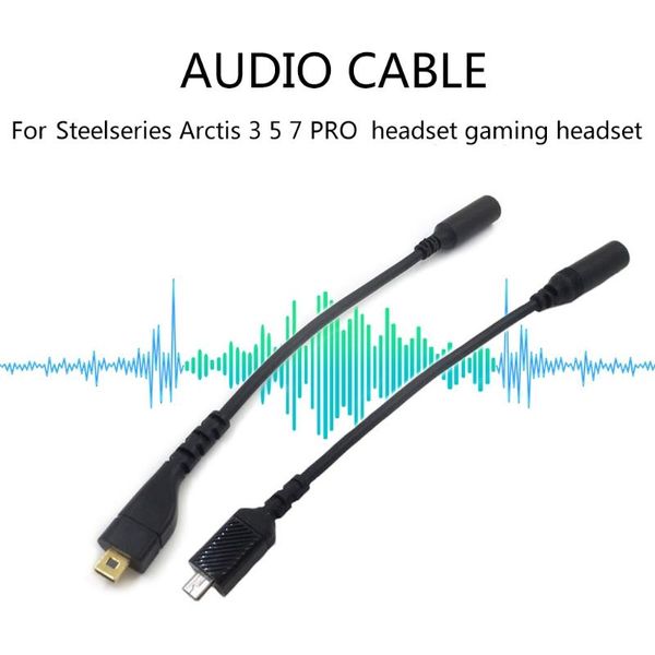 Connecteurs de câbles d'ordinateur compatibles avec la série Steel Arctis 3 5 7 Pro Gaming Headset Pièces de réparation Câbles adaptateurs Cuivre sans oxygène W