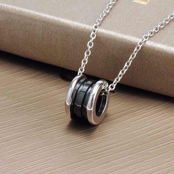

designer 2022 ceramic couple pendant necklace fashion luxury design men and women valentine's day gift, Silver