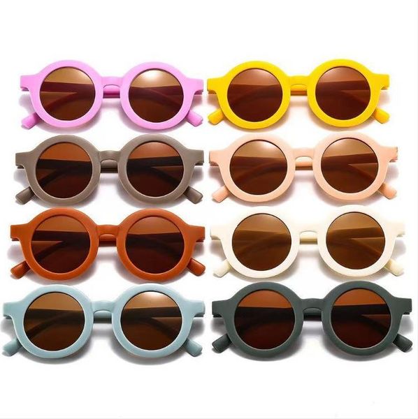 Sonnenbrille Kinder Designer Sonnenbrille Kind Spiegel Sonnenschutz Brillen Candy Farbe Solide Retro Runde Rahmen Brillen Für Jungen Mädchen Mode Accessoires BC8015