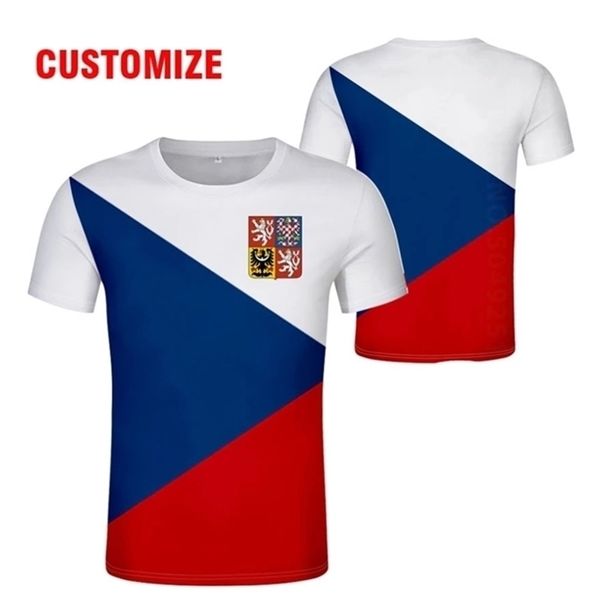 Чешская республиканская футболка DIY бесплатно пользовательские названия номера футболка народ национальный флаг чехия кантри Cz Print P O Black Clothing 220620GX