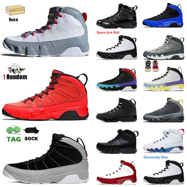 

wholesale 2022 high og basketball shoes 9 mens jumpman 9s with box chile fire red cool grey iridescent racer blue university gold bred jumpm