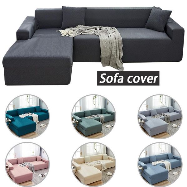 Tampas de cadeira de cor de cor de cor sólida Capa elástica da sala de estar Pet Protective L Tipo de máquina à prova de poeira lavável DecorationChair