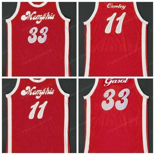 Sjzl98 benutzerdefinierte mike # conley pau gasol basketball jersey männer alle genäht rot irgendeine größe 2xs-5xl Name und Nummer Top Qualität