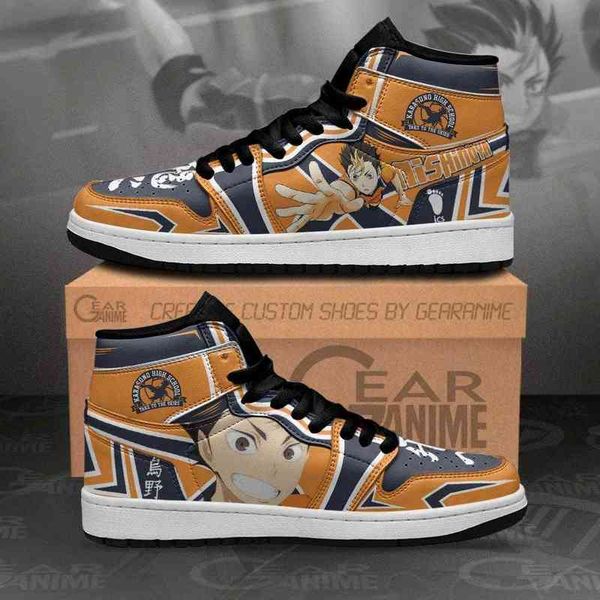 

karasuno nishinoya yuu sneakers haikyuu anime shoes, Black