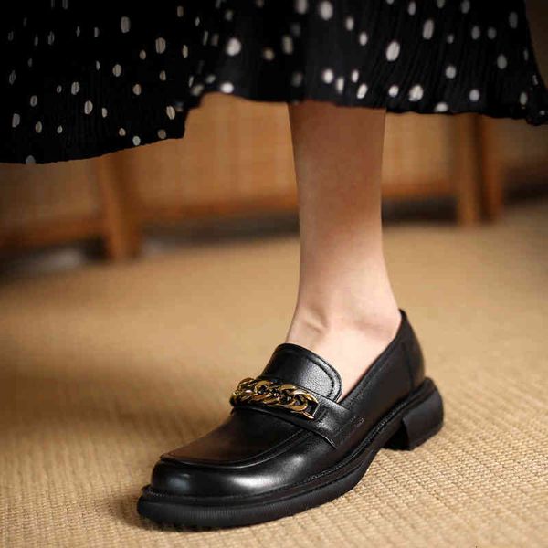 

boots women with small leather shoes spring and autumn season versatile middle heel lefu square head deep mouth thick 98p5, Black