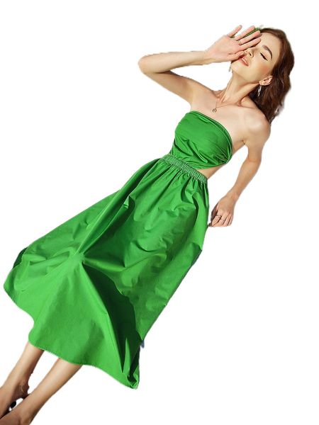 

cut-out tube f.lare hem d.ress w6gi#, Black;gray