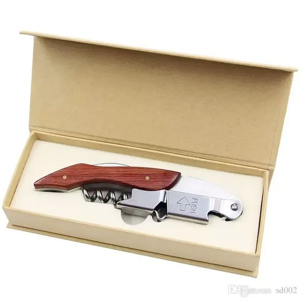 Abridor de garrafa de faca de hipocampamento de aço inoxidável de aço inoxidável lata de vinho vermelho Multi Função parafuso Corkscrew Cozinha Pequenas ferramentas Pro232